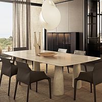 Contemporary table MONOLITH elmmarbletravertine