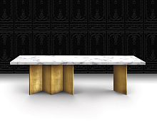 Contemporary table BOOKmarblepainted wood baserectangular