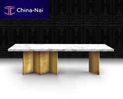 Contemporary table BOOKmarblepainted wood baserectangular