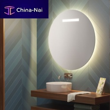 Wall-mounted bathroom mirror E-L8Fcontemporaryroundwhite