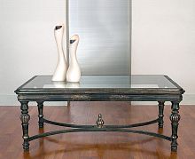Traditional coffee table 20496woodenglassrectangular