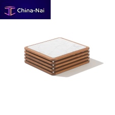 Contemporary side table MONACOmarblemahogany basesquare