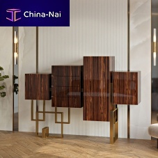Sideboard with long legs MASCAGNIoriginal designglossy lacquered woodMacassar ebony