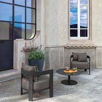 Contemporary armchair ARGO fabricaluminumwith removable cushion