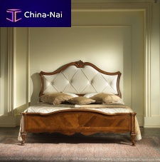 Double bed G 703traditionalwith upholstered headboardwalnut