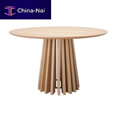 Round dining table NOA contemporaryoaklacquered wood