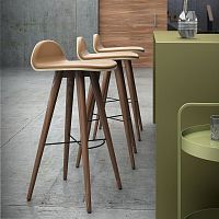 Contemporary bar stool SEED Highleatherfabriccork