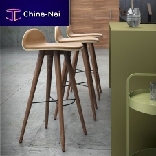 Contemporary bar stool SEED Highleatherfabriccork