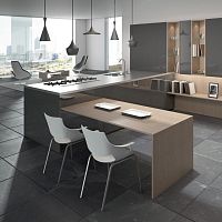 Contemporary kitchen LEVANTOwoodennatural stonequartzite