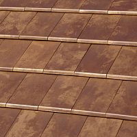 Interlocking roof tile TOKYO COPPERflatlargeclay