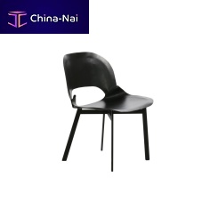 Contemporary chair CUT indoorleatherpowder-coated steel base