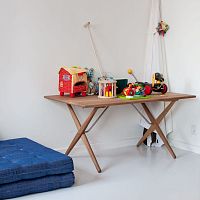 Contemporary coffee table pp84solid woodwooden baserectangular