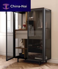 Contemporary display case AURORAglassmetalmelamine