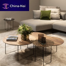 Contemporary coffee table LAURAglasswalnutwhite oak