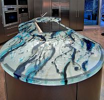 Glass countertop OCEAN INSPIRATIONkitchenpolishedround edge