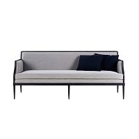 Traditional sofa LAVALfabricleatherwhite
