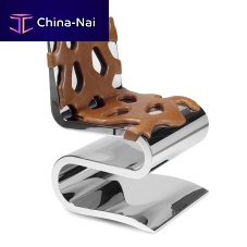 Original design chair Berserkerindoorleatherpolished stainless steel base