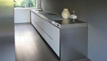 Contemporary kitchen BRIDGEstainless steelislandhandleless
