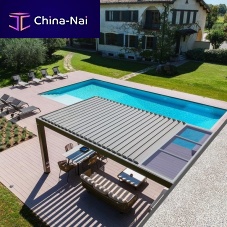 Self-supporting pergola R660aluminiumglasswith mobile slats