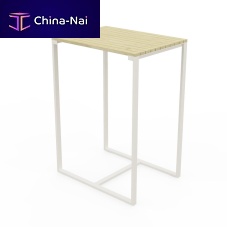 Contemporary high bar table LBS600solid woodtropical woodsteel base