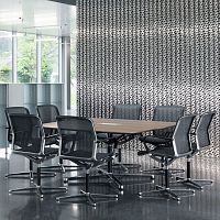 Contemporary boardroom table FILO 4-STARwoodenaluminummetal base