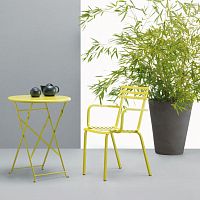 Contemporary chair Floweroutdooracrylic fabricmetal