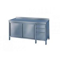 Stainless steel workbench 30000006 series3-drawerdouble doorwith cabinet