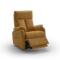 Contemporary relaxing armchair Helenfabricpinewith footrest