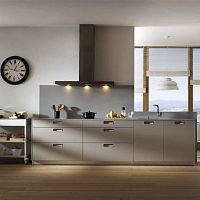 Contemporary kitchen SEDA laminatewith integrated handlegray