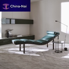 Contemporary chaise longue TUSCANYfabricleathersolid wood
