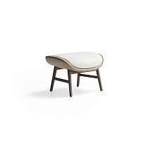 Contemporary pouf Dafnefabricwoodenbeige