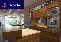 Contemporary kitchen stainless steelsolid woodwooden
