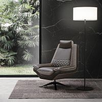 Contemporary armchair PUROleatherwith headresthome cinema