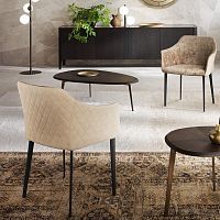 Contemporary chair CARMENindoorfabricmetal base