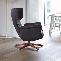 Contemporary armchair FIRST CLASSleatherfabricwith footrest