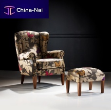 Traditional armchair ALBUFERAfabricleatheranimal skin