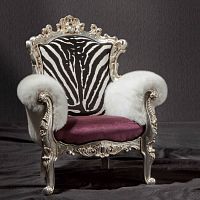 New Baroque design armchair BABYfabricleathersynthetic leather