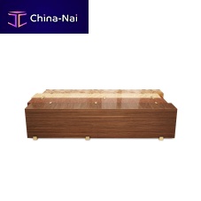 Contemporary coffee table EASTWOODwoodenbrushed brassrectangular