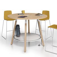 Contemporary boardroom table POLAREwoodenmetalwooden base