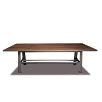 Traditional dining table ARIZONAoaksteel baserectangular
