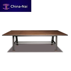 Traditional dining table ARIZONAoaksteel baserectangular