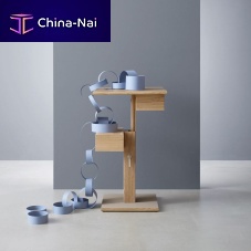 Scandinavian design bedside table Nuitoaklaminateoak base