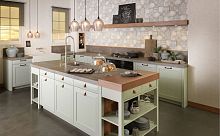 Traditional kitchen CHALET GREEN TEAwood veneerlacquered woodisland