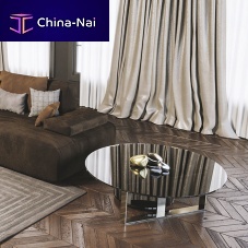 Contemporary coffee table Uglassmetal baseround