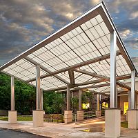 Canopy for commercial buildings metalglassflat