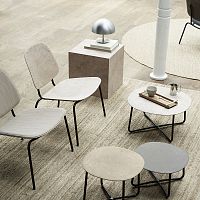 Contemporary lounge chair COMPOUND textileleathersteel