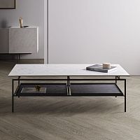 Contemporary coffee table SIMONEwoodenceramicmetal base