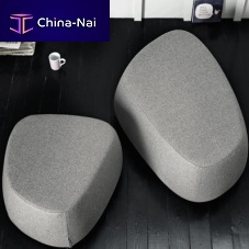 Organic design pouf STONEfabricwith removable cover