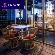 Contemporary table IKI teakmetalsquare