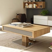 Contemporary coffee table LIFToakwalnutbeech